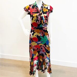 Alice + Olivia Multicolor Floral High Low Dress